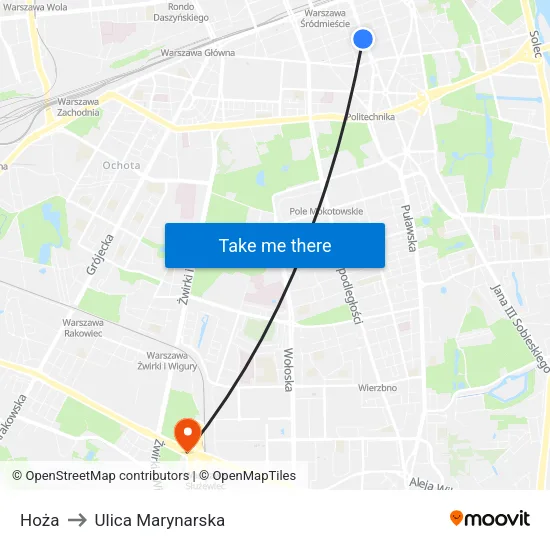 Hoża to Ulica Marynarska map