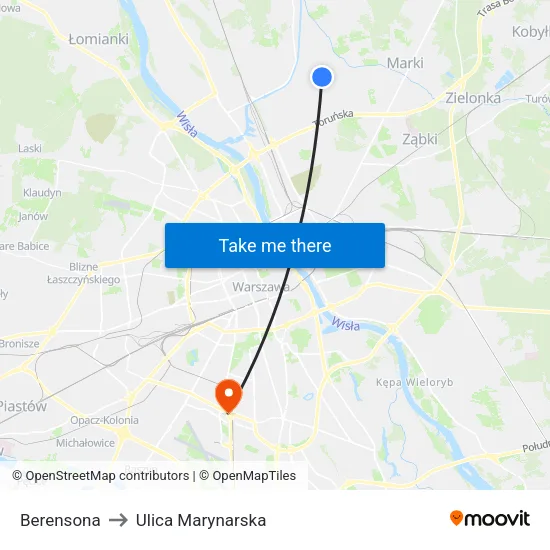 Berensona to Ulica Marynarska map