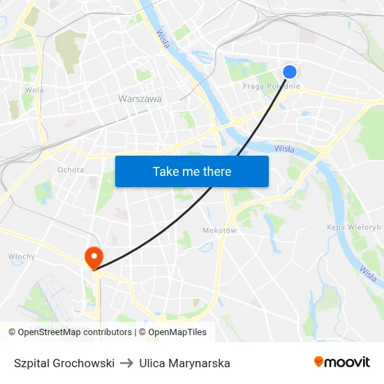 Szpital Grochowski to Ulica Marynarska map