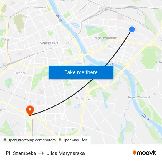 Pl. Szembeka to Ulica Marynarska map