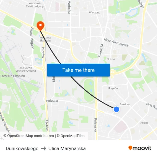Dunikowskiego to Ulica Marynarska map