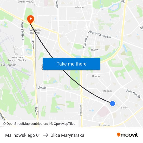 Malinowskiego 01 to Ulica Marynarska map