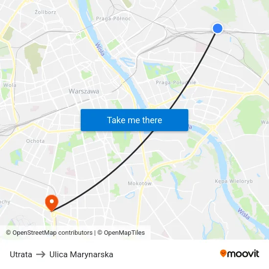 Utrata to Ulica Marynarska map