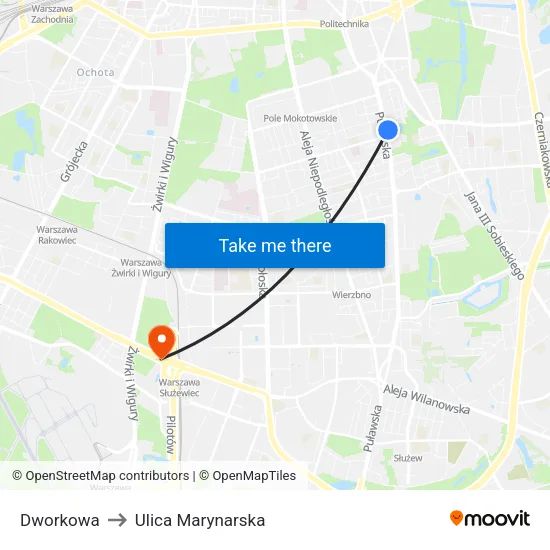 Dworkowa to Ulica Marynarska map