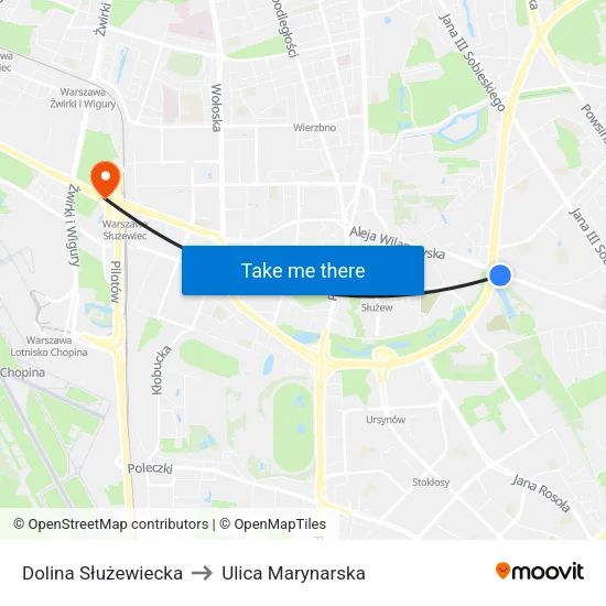 Dolina Służewiecka to Ulica Marynarska map