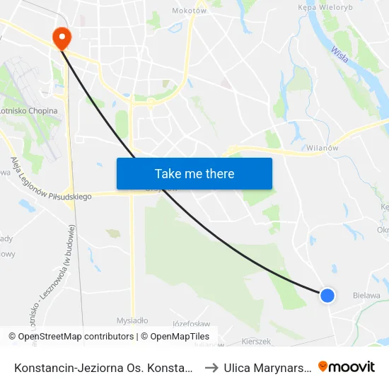 Konstancin-Jeziorna Os. Konstancja to Ulica Marynarska map