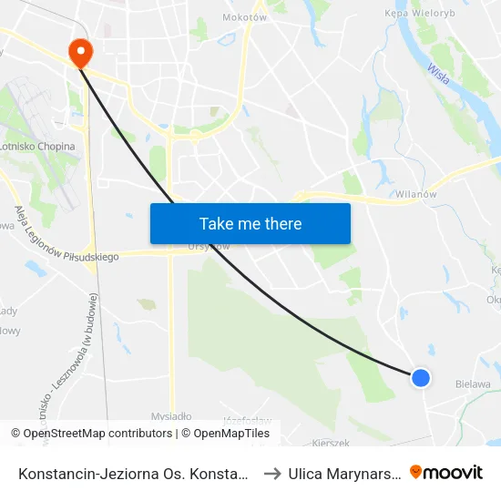 Konstancin-Jeziorna Os. Konstancja to Ulica Marynarska map