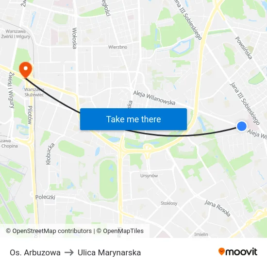 Os. Arbuzowa to Ulica Marynarska map