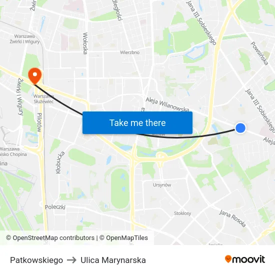 Patkowskiego to Ulica Marynarska map