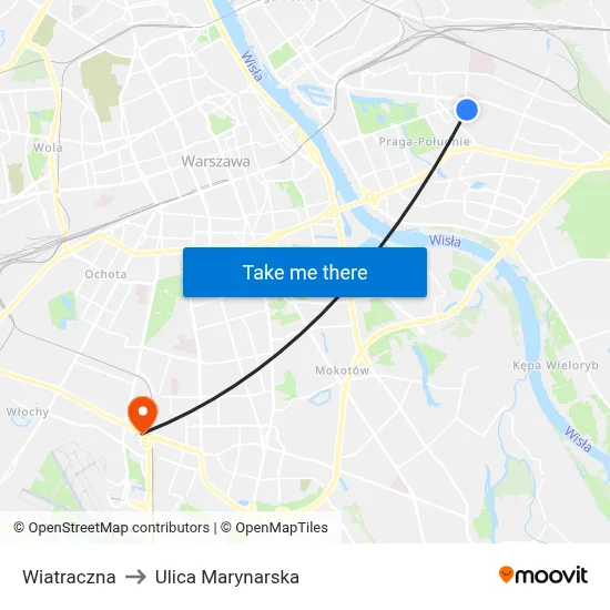 Wiatraczna to Ulica Marynarska map