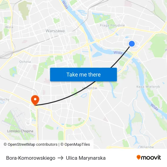 Bora - Komorowskiego to Ulica Marynarska map