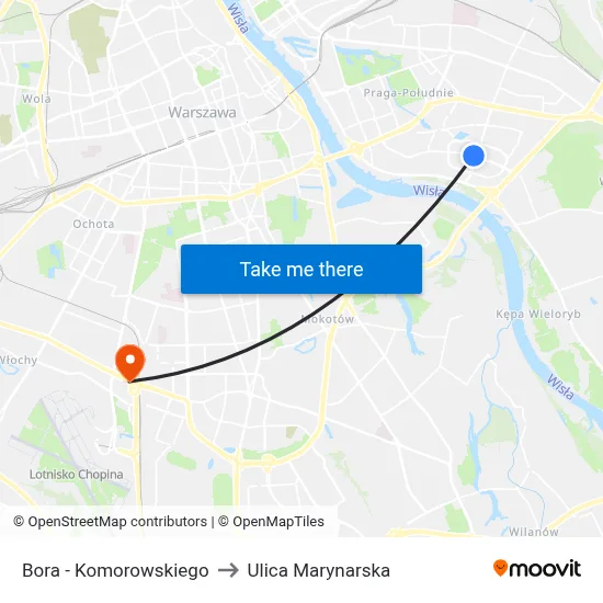 Bora - Komorowskiego to Ulica Marynarska map