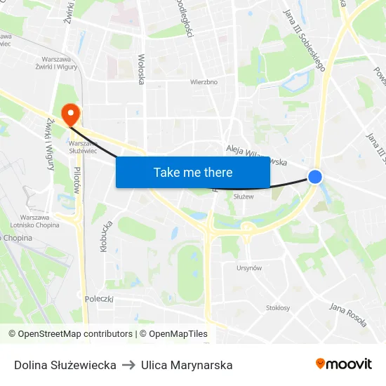 Dolina Służewiecka to Ulica Marynarska map