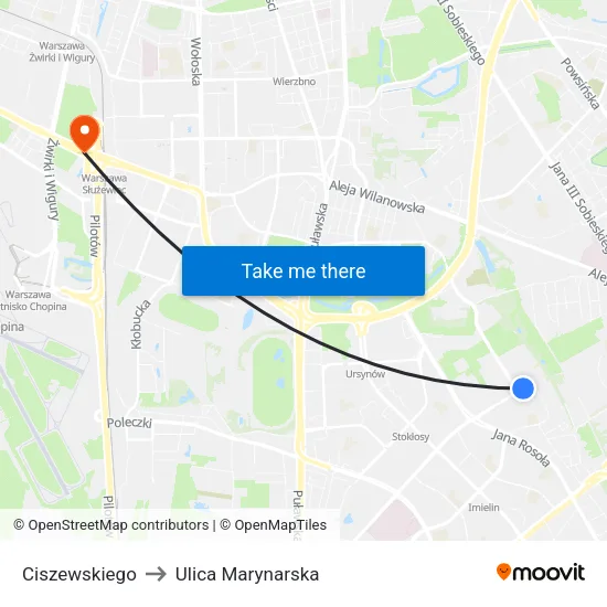 Ciszewskiego to Ulica Marynarska map