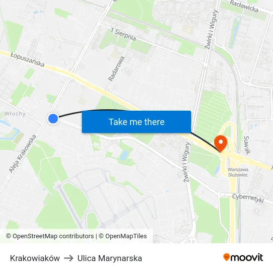 Krakowiaków to Ulica Marynarska map