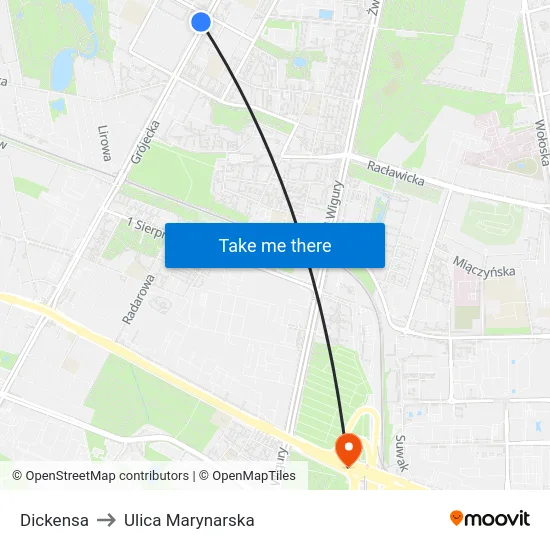 Dickensa to Ulica Marynarska map