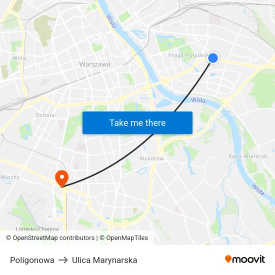 Poligonowa to Ulica Marynarska map