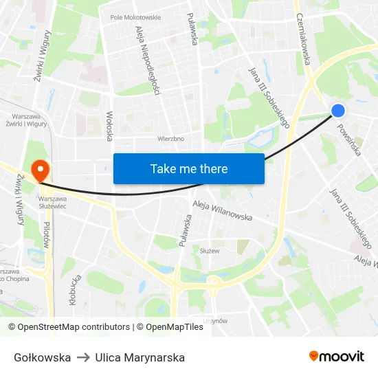 Gołkowska to Ulica Marynarska map
