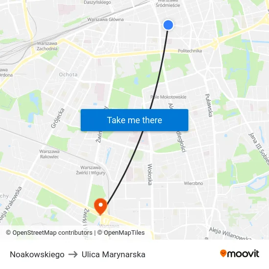 Noakowskiego to Ulica Marynarska map