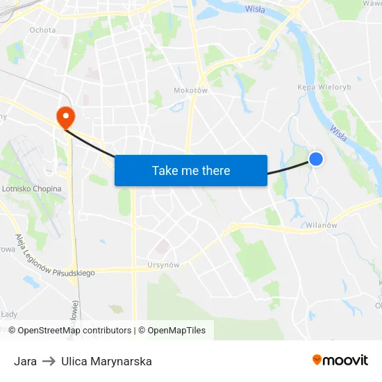 Jara to Ulica Marynarska map