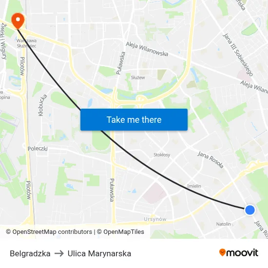 Belgradzka to Ulica Marynarska map