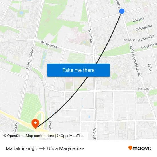 Madalińskiego to Ulica Marynarska map