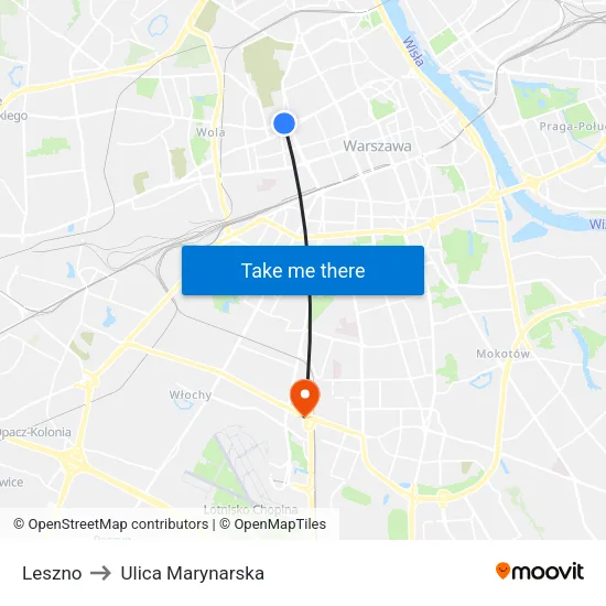 Leszno to Ulica Marynarska map