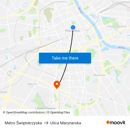 Metro Świętokrzyska to Ulica Marynarska map