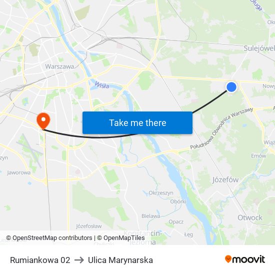 Rumiankowa 02 to Ulica Marynarska map