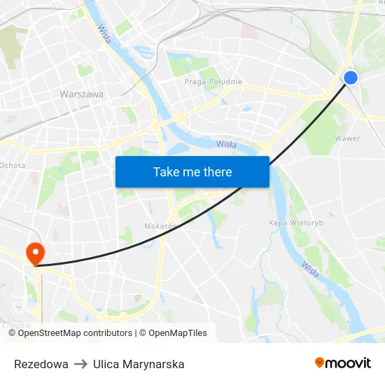 Rezedowa to Ulica Marynarska map