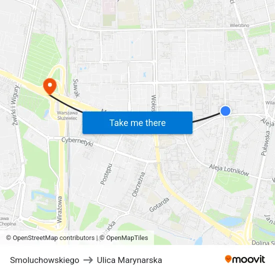 Smoluchowskiego to Ulica Marynarska map