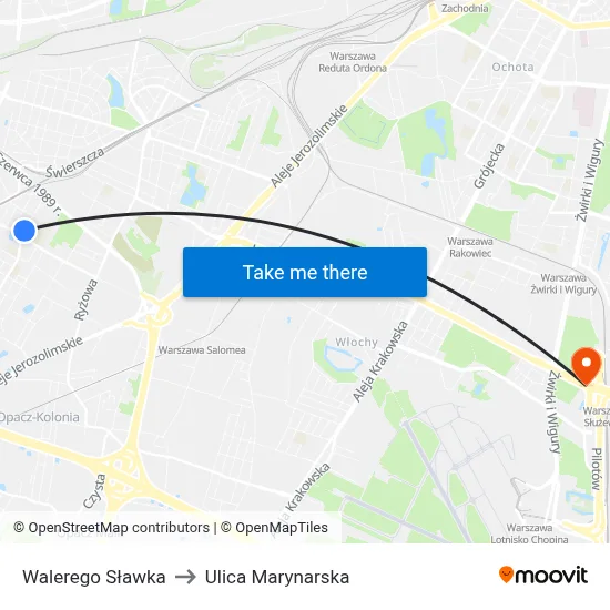 Walerego Sławka to Ulica Marynarska map