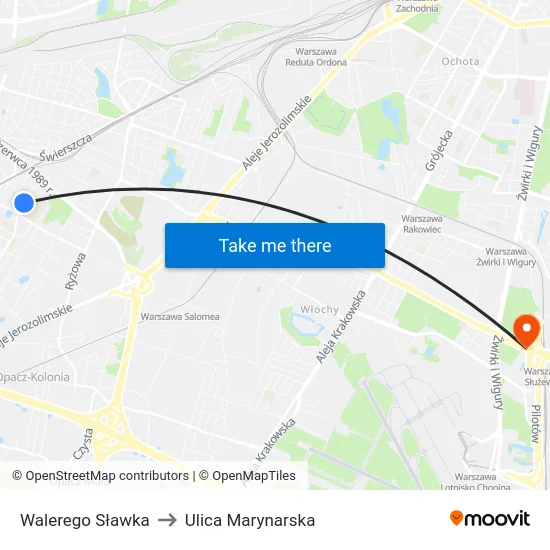 Walerego Sławka to Ulica Marynarska map