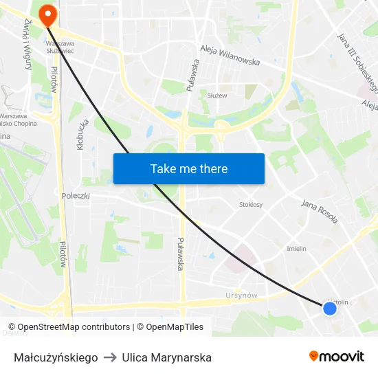 Małcużyńskiego to Ulica Marynarska map