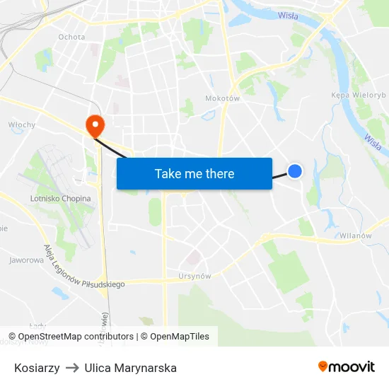 Kosiarzy to Ulica Marynarska map