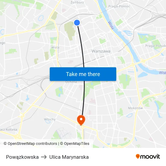 Powązkowska to Ulica Marynarska map