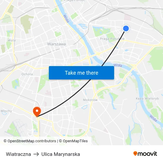 Wiatraczna to Ulica Marynarska map