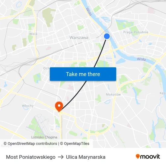 Most Poniatowskiego to Ulica Marynarska map