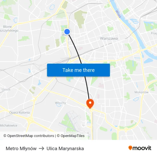 Metro Młynów to Ulica Marynarska map