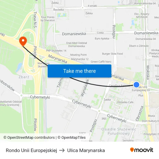 Rondo Unii Europejskiej to Ulica Marynarska map