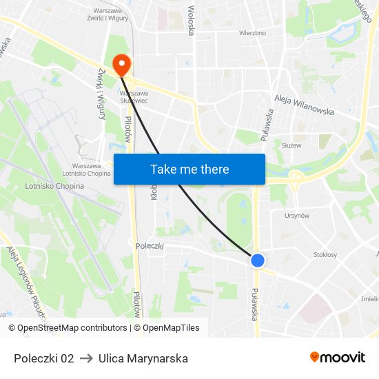 Poleczki to Ulica Marynarska map