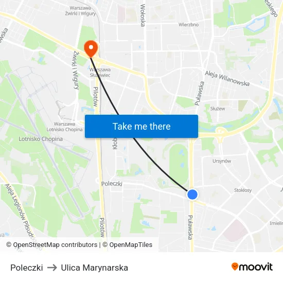 Poleczki to Ulica Marynarska map