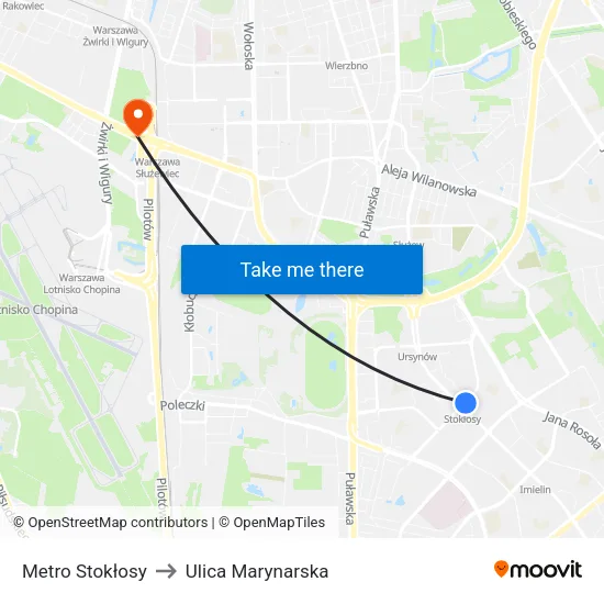 Metro Stokłosy to Ulica Marynarska map