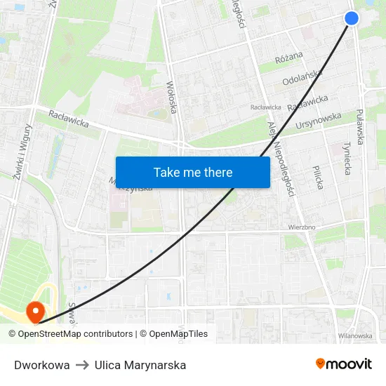 Dworkowa to Ulica Marynarska map