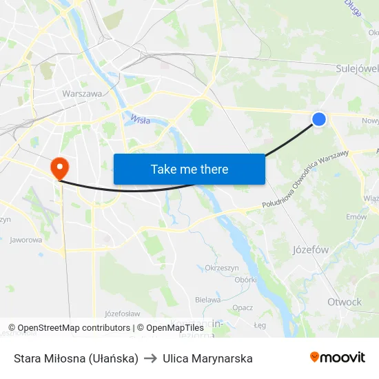 Stara Miłosna (Ułańska) to Ulica Marynarska map