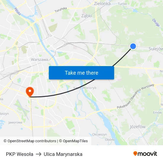 PKP Wesoła to Ulica Marynarska map
