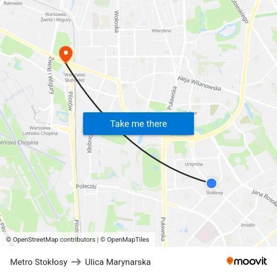 Metro Stokłosy to Ulica Marynarska map