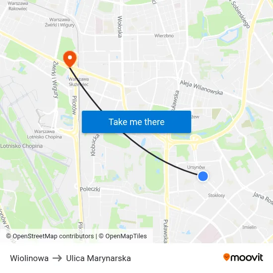 Wiolinowa to Ulica Marynarska map