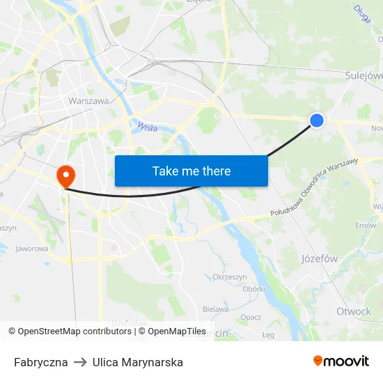Fabryczna to Ulica Marynarska map