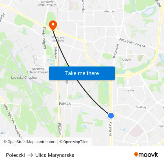 Poleczki to Ulica Marynarska map